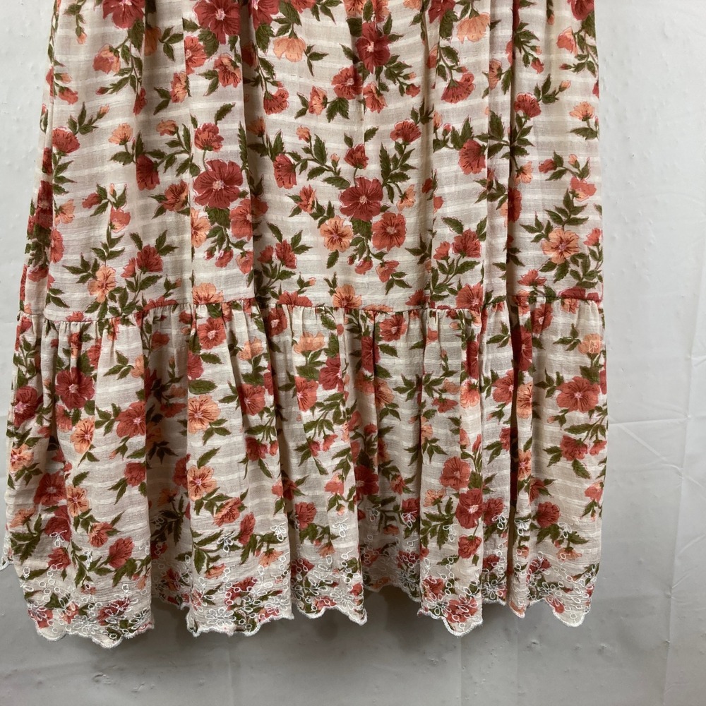 American Eagle Floral Mini Dress Sz L Babydoll Boho Cottagecore Festival - Picture 4 of 7